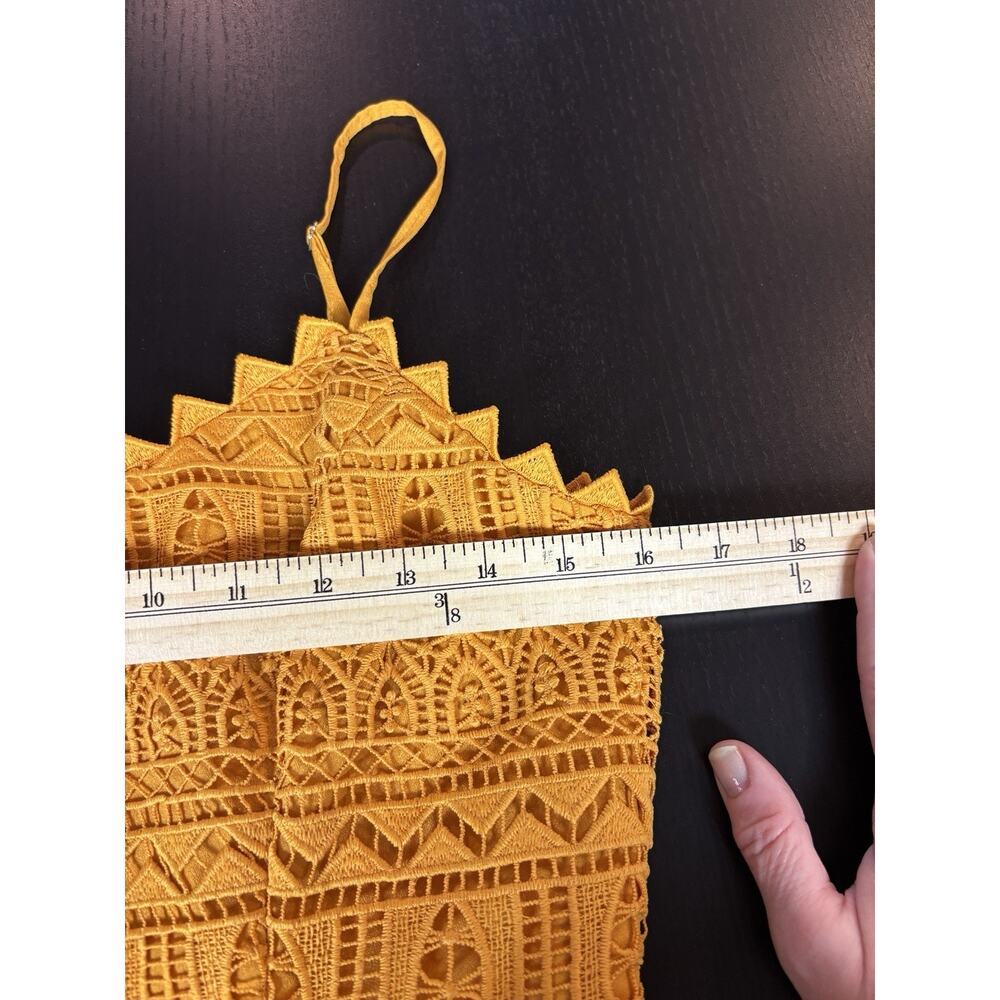 Dress the Population Brenna Midi Cocktail Dress Honey Yellow Gold Size Medium - Picture 7 of 15